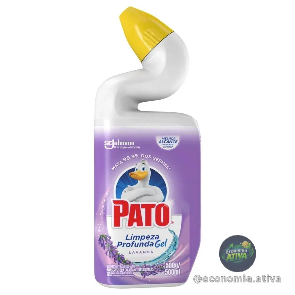 Pato Limpador Sanitário Gel Desinfetante, Lavanda, Limpeza Profunda, 500ml
