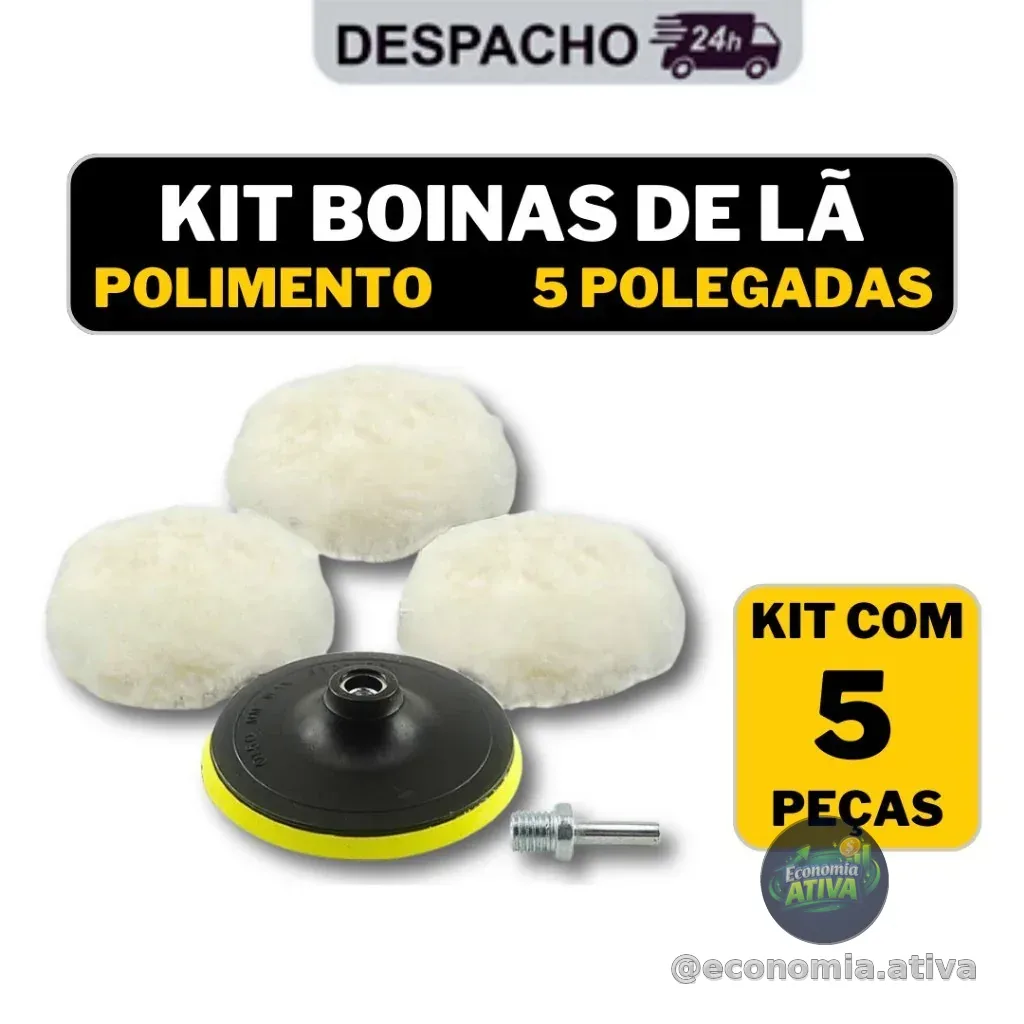 Kit De Capô De Lã De Polimento Automotivo 5 ps 125mm Com Suporte De Velcro Para Polidor , Chave De Fenda E Broca