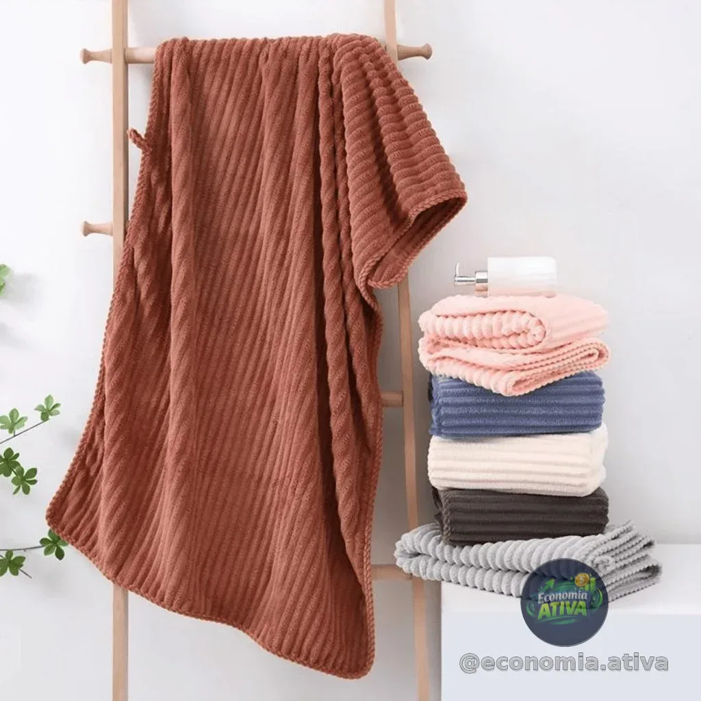 Toalha de Banho Felpa Coral Vintage