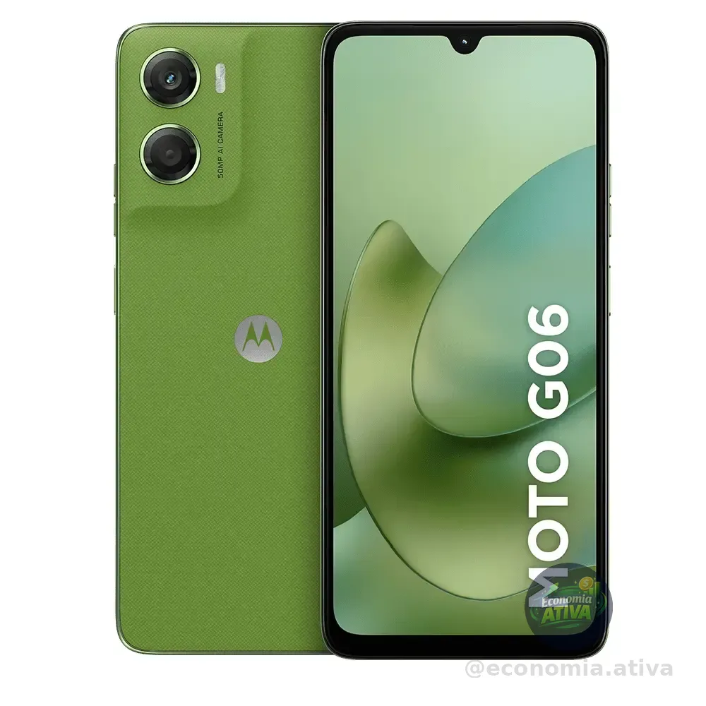Smartphone Motorola Moto G06 - 256gb 12gb (4gb Ram + 8gb Ram Boost) E Camera 50mp Com Ai Bateria De 5200 Mah Tela 6.9 - Verde