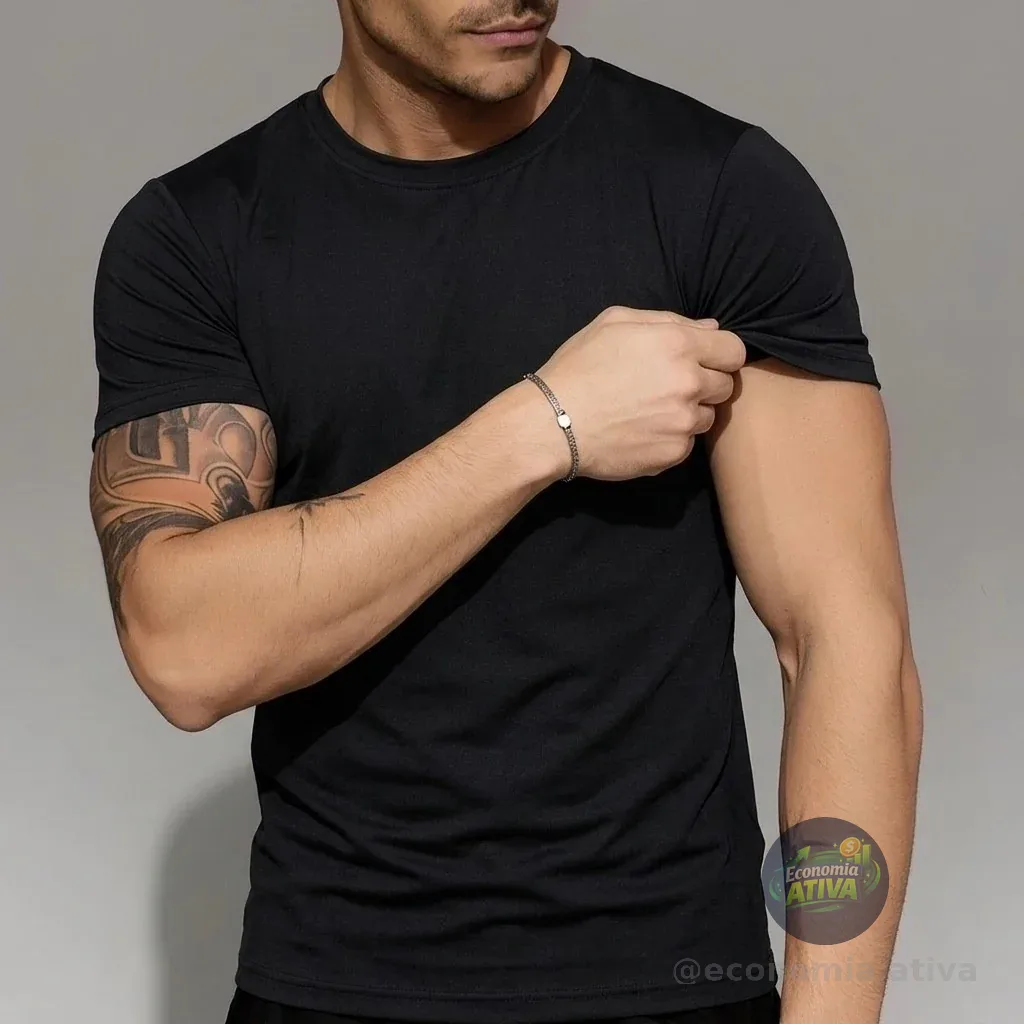 Kit 5 Camisetas Básicas Masculina Dry Fit