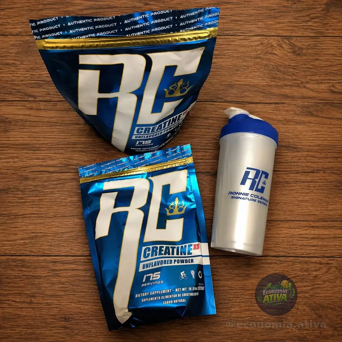 Kit 2 Creatina Refil Ronnie Coleman 100% Pura 525g + Coqueteleira