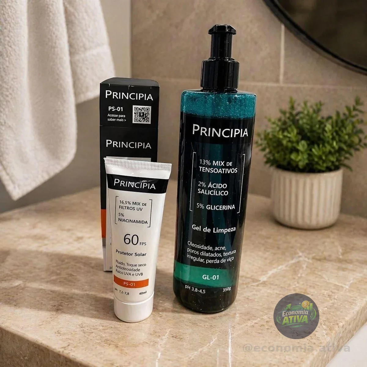 Principia Kit Todo Dia (Gel De Limpeza GL-01 + Protetor Solar Facial PS-01 FPS 60)