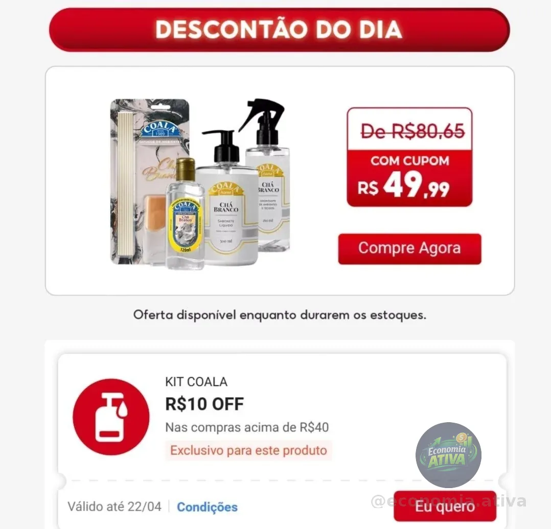 kit Coala Home Chá Branco