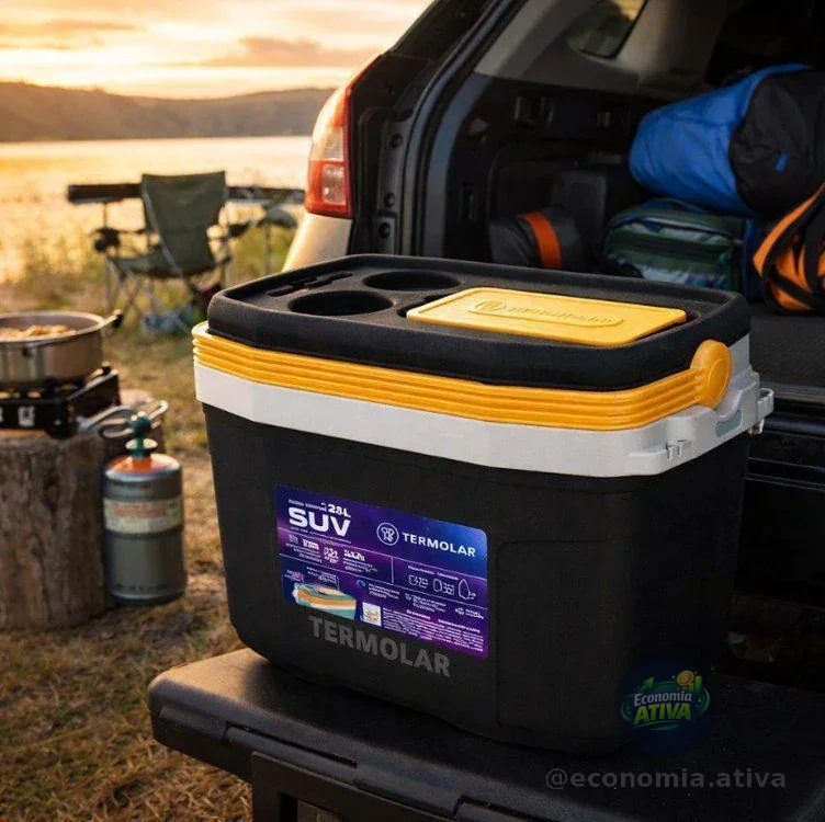 Caixa Termica Suv Cooler 20 Litros Termolar Amarelo E Preto