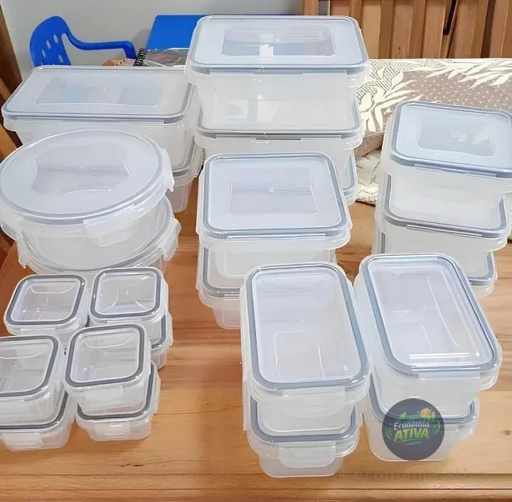 Conjunto 24 Potes Herméticos Croix Empilhavel Tampa E Trava! Cor Transparente