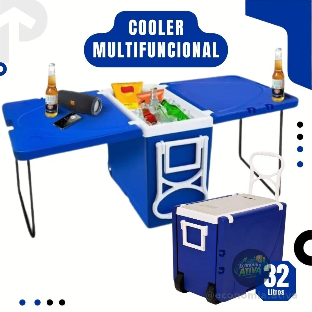 Cooler Multifuncional Super Térmica 32 Litros Casa Praia Camping Viagens Multiuso