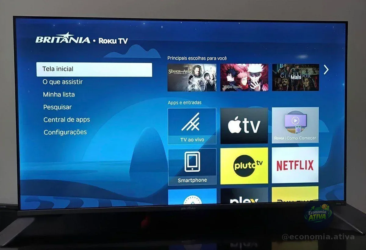 Smart Tv 32 Pol Hd Britânia B32kra Roku Tv Wi-fi Dolby Audio