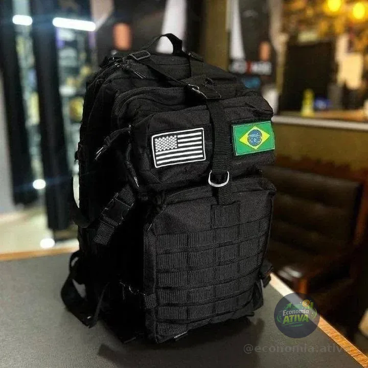 Mochila Tática Militar Preto 50L à Prova d'Água