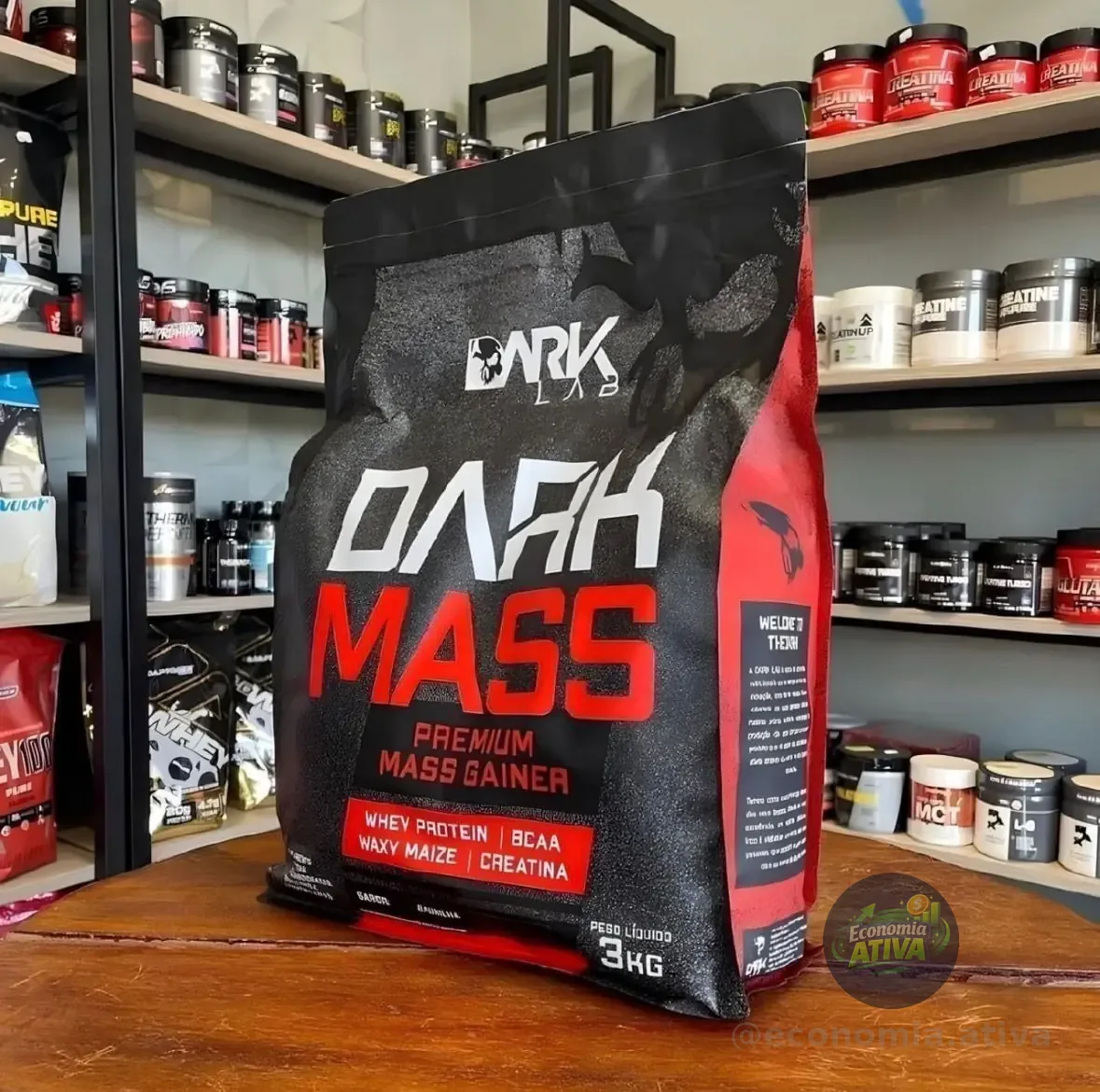 Hipercalórico Dark Mass 3kg Dark Lab Sabor Morango