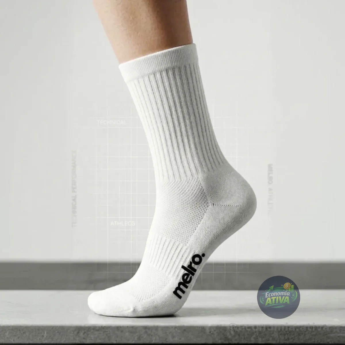 Kit 5 Pares Meias Poliamida Esportiva