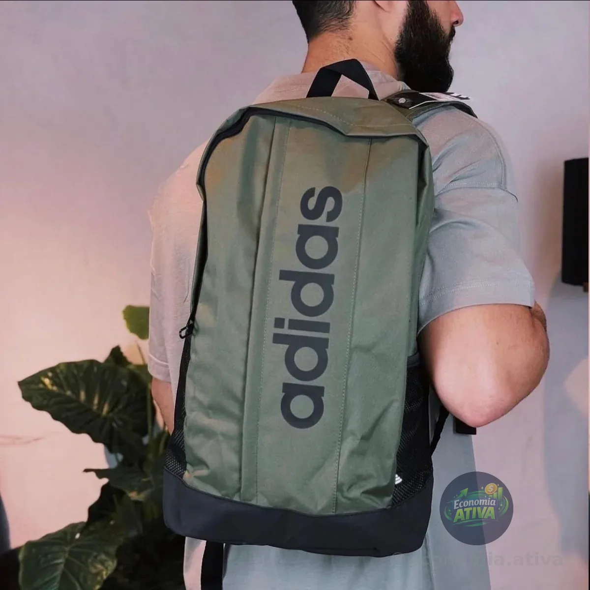 Mochila Linear Olive Strata Black adidas