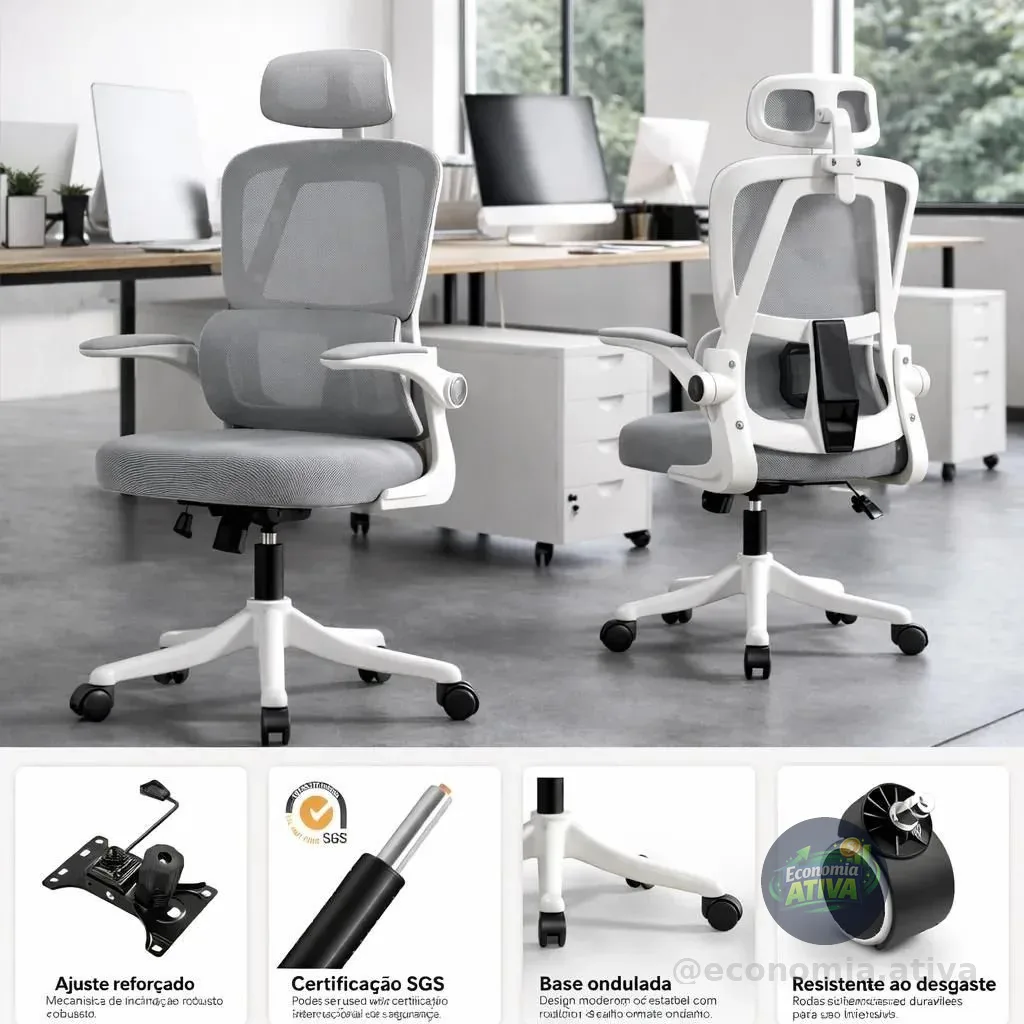 Cadeira Escritório Ergonômica Presidente Giratória Blidshop