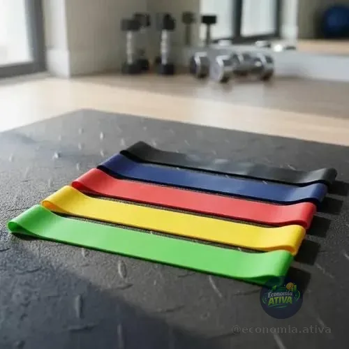 Faixas Elásticas de Resistência, 5 Níveis de Intensidade, Elásticos Alongamento Pilates Yoga