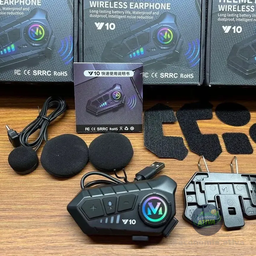 Fone De Ouvido Comunicador Sem Fio Para Capacete Pholex