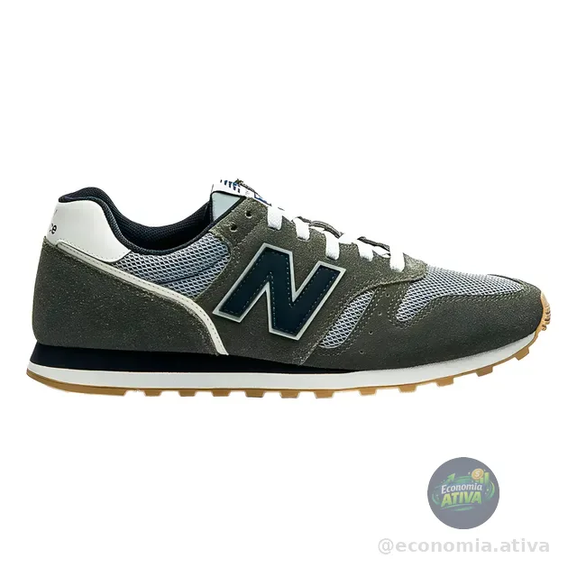 Tênis New Balance Masculino Camurça Original Branco 373v2