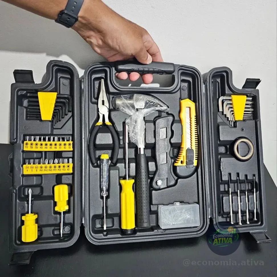 Kit Jogo de Ferramentas com Maleta Resistente Titanium Platina