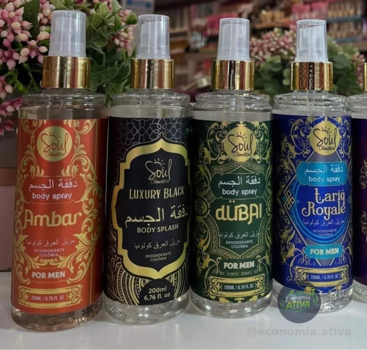 Body Splash Arabe C/4un 200ml Perfume Masculino De Luxo