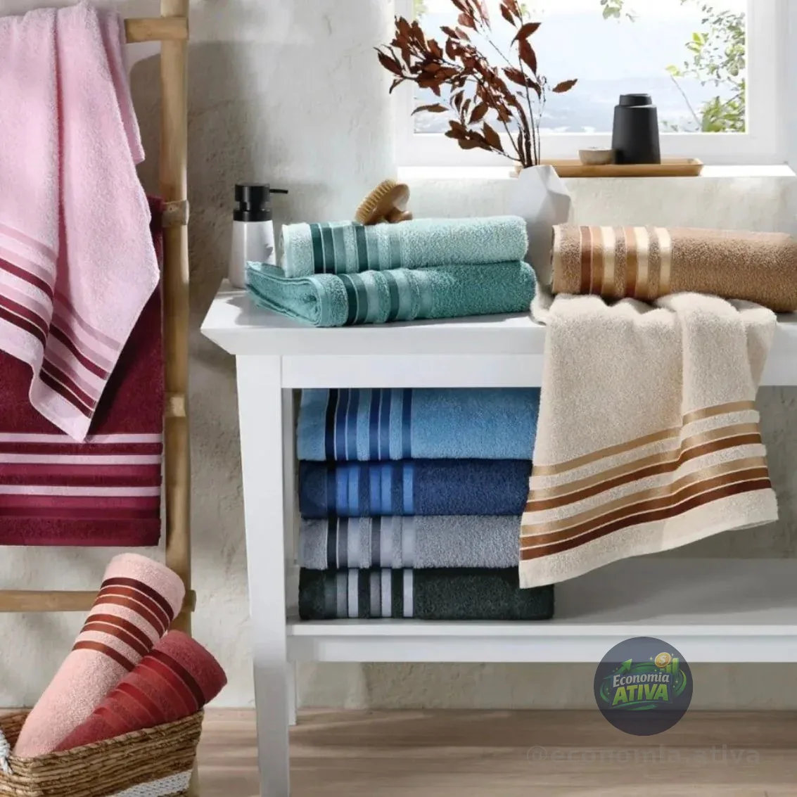 Jogo Toalhas Banho Grossas Macias Algodão 4pç Absorventes (6 cores)