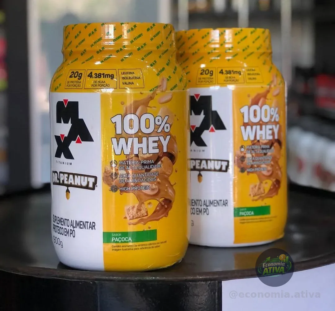 100% Whey Max Titanium X Dr. Peanut 900g Paçoca