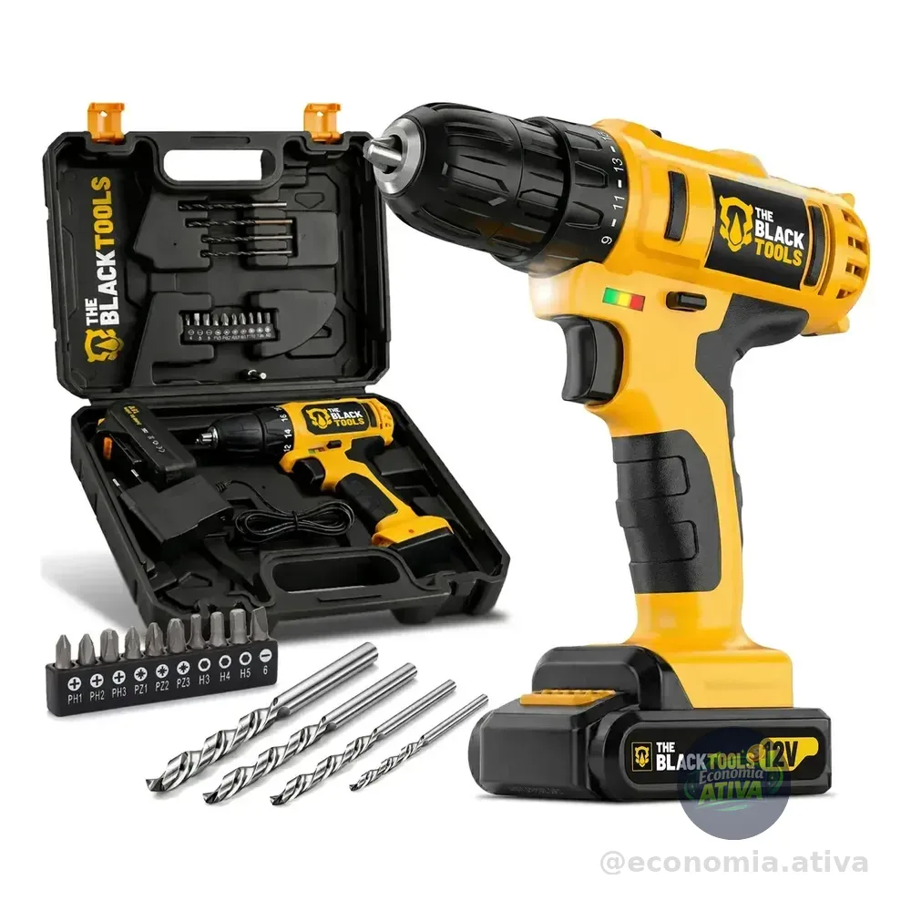 Parafusadeira Sem Fio A Bateria Tb-12e 12v 3/8 10mm Com Maleta