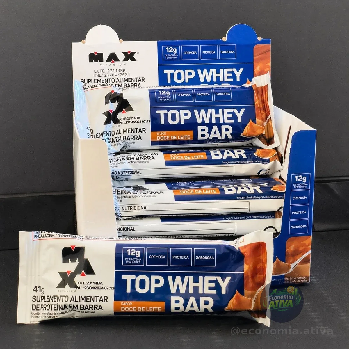 Max Titanium Top Whey Bar 12 Und. De 41G