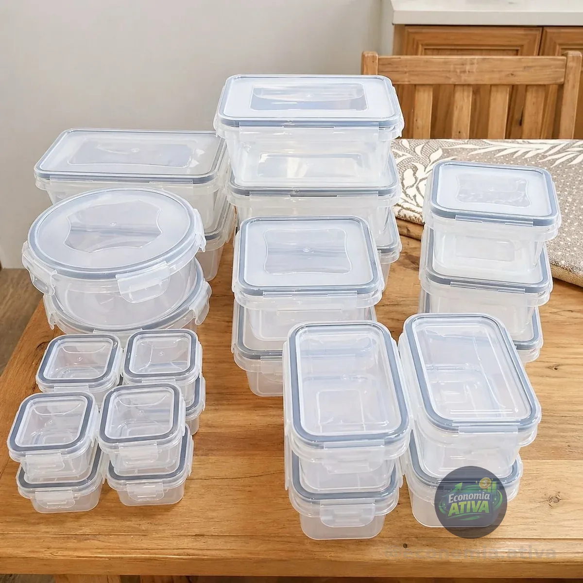Conjunto 24 Potes Herméticos Croix Empilhavel Tampa E Trava
