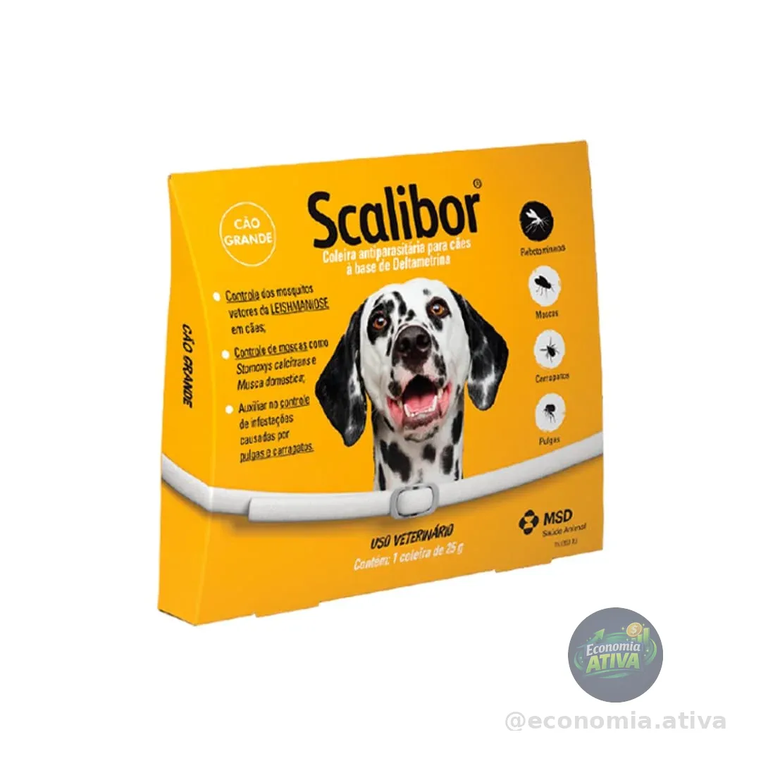 Scalibor® 25g - Coleira Antiparasitária contra mosquitos vetores da Leishmaniose - Cães porte grande 65cm - MSD Saúde Animal