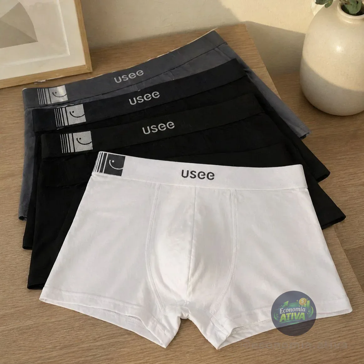 Kit Com 10 Cuecas Boxer Microfibra Adulto Usee Brasil