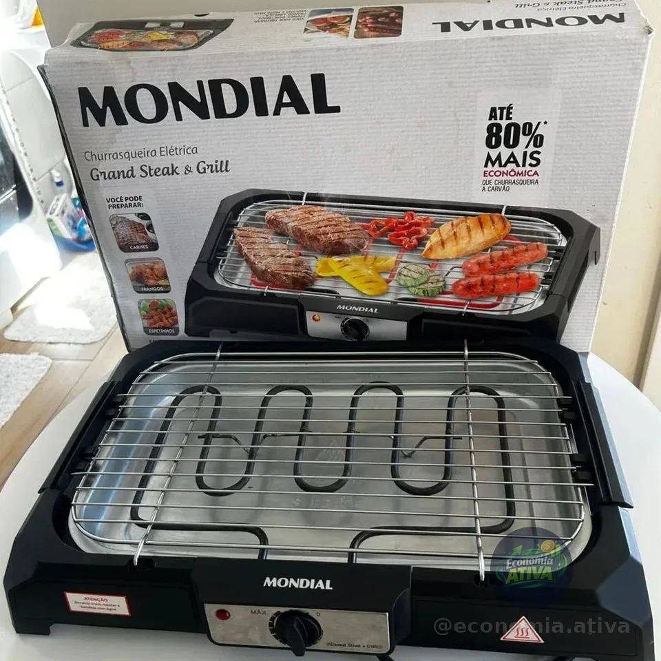 Churrasqueira Elétrica Mondial 1200w Ch-07 Preto 127v