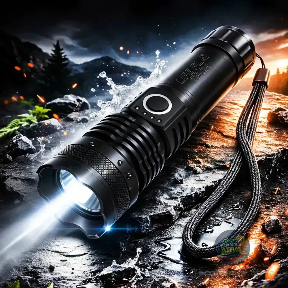 Lanterna Tática T9 Led Cree Recarregável Usb Zoom