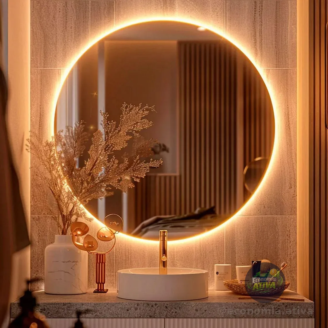 Espelho Redondo 60cm C/ Led