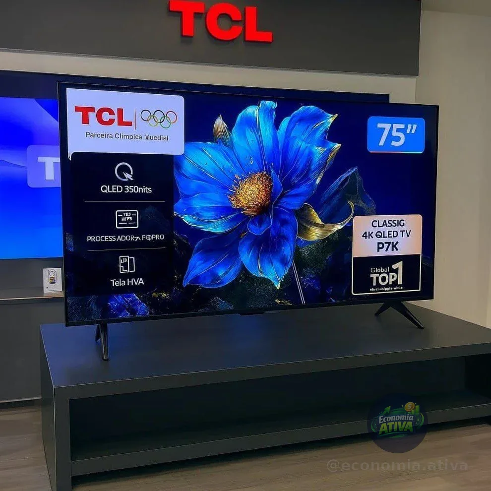 Smart TV 75" TCL 4K UHD QLED 75P7K Google TV AiPQ