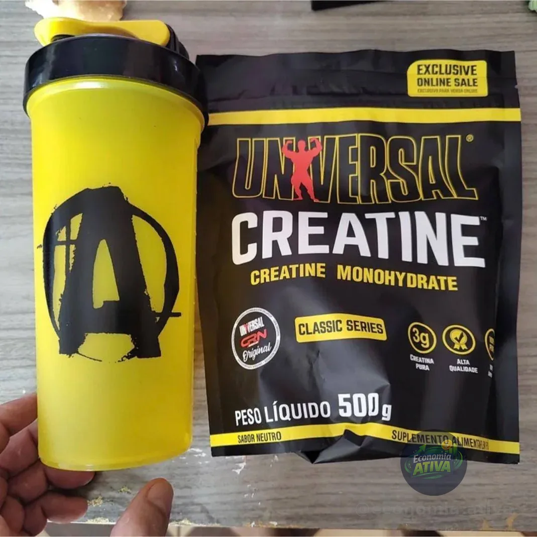 Creatina Monohidratada 500g Refil + Coqueteleira Universal Nutrition