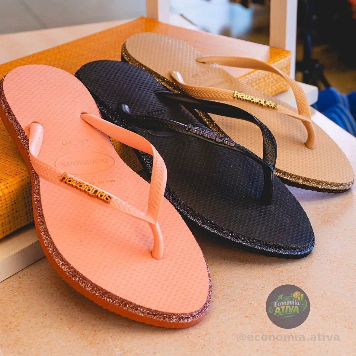 Sandalias Slim Point Glitter Havaianas