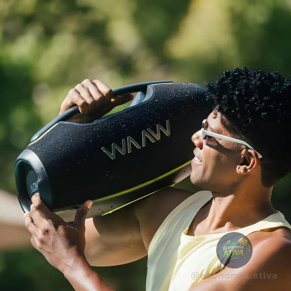 WAAW by ALOK Caixa de Som Hyperboom 1000 Bluetooth, À Prova D'Água