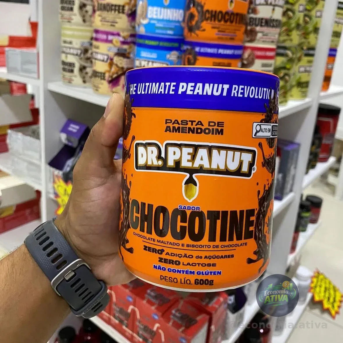 DR. Peanut Pasta de Amendoim Sabor Chocotine Pote 600g