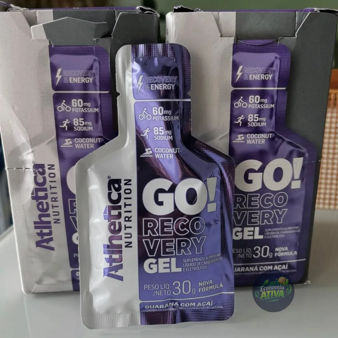 Go Energy Gel (10 Sachês) - Sabor Guaraná e Açai, Atlhetica Nutrition, Roxo