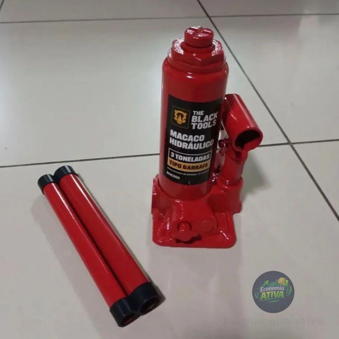 Macaco Hidráulico Vermelho Garrafa 3 Toneladas Para Carro
