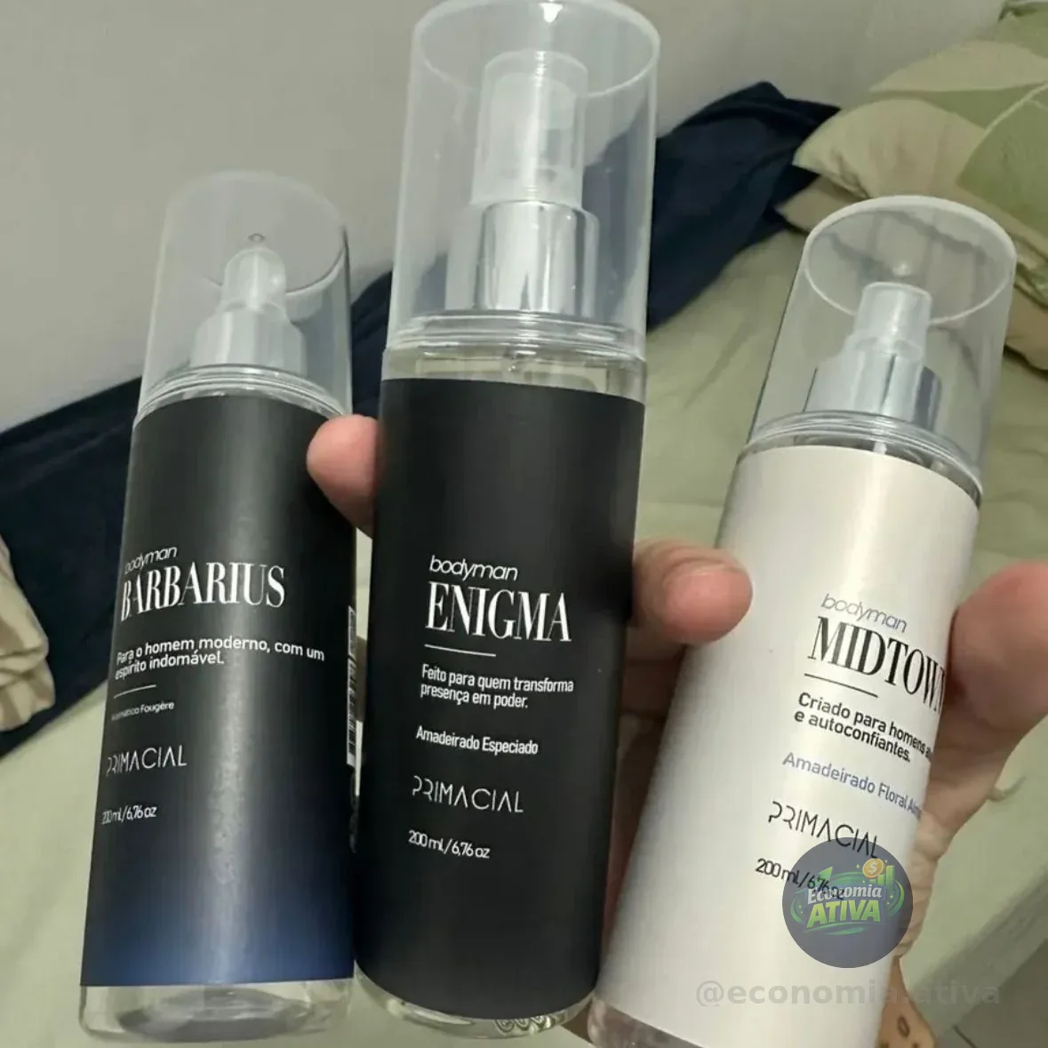 Kit Body Splash Masculino • Barbarius 200ml • ⁠Enigma 200ml • ⁠Midtown 200ml