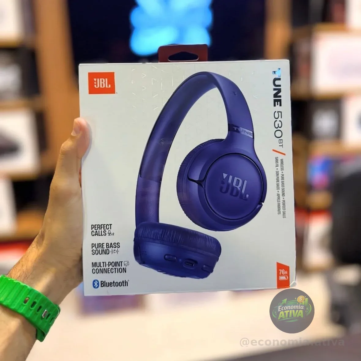 Fone De Ouvido Bluetooth Sem Fio Tune 530 Jbl Azul