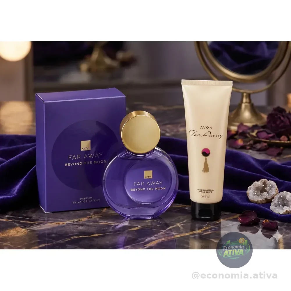Kit Presente Far Away • Deo Parfum Moon 50ml • ⁠Loção Corporal Original 90ml