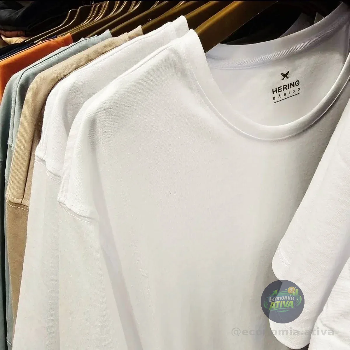 Kit Camiseta Hering Slim Masculina 5 Peças