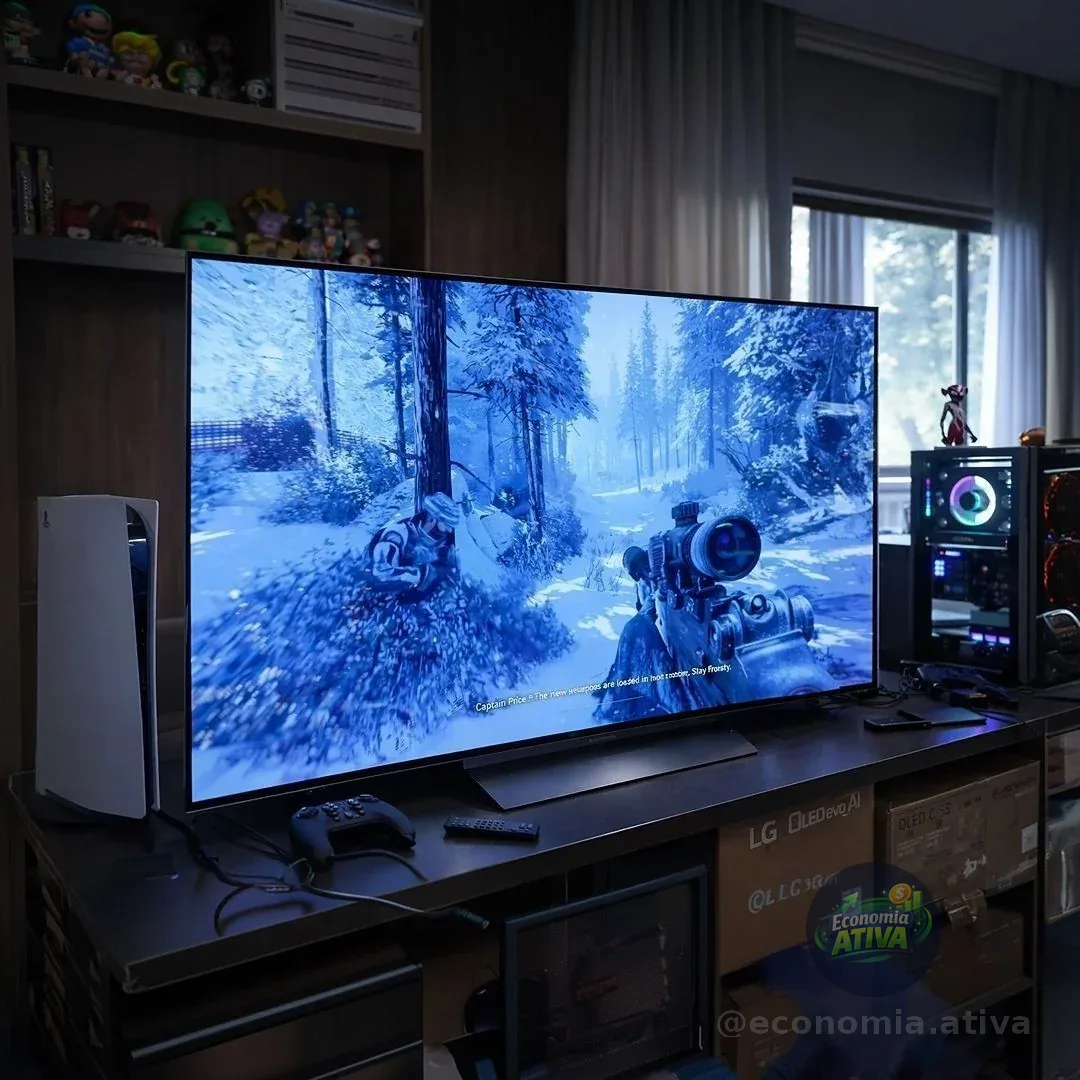 Smart TV LG OLED evo AI C5 4K 55 polegadas 2025 Processador α9 AI Ger 8 webOS 25 Intensificador de Brilho