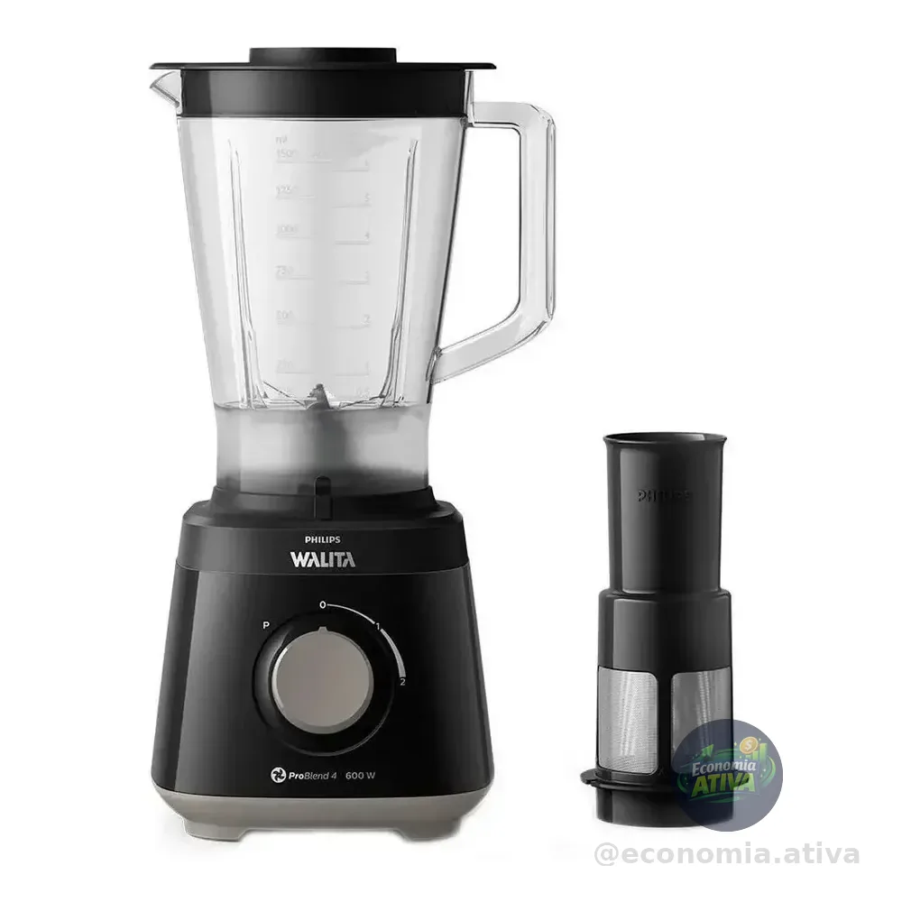 Liquidificador Philips Walita 600w 2 Velocidade Tritura Gelo Preto 127v