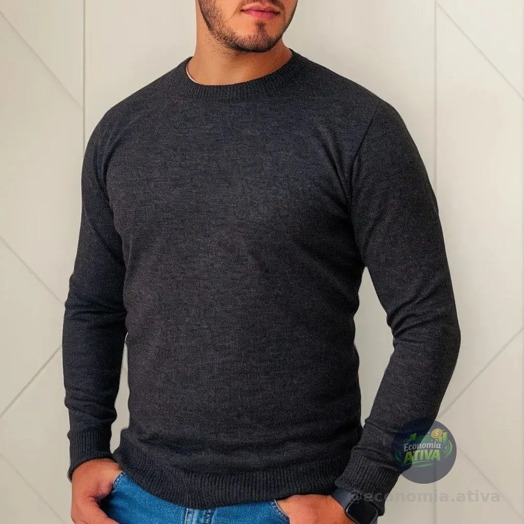Suéter Masculino Blusa De Frio Lã Tricot Social E Casual