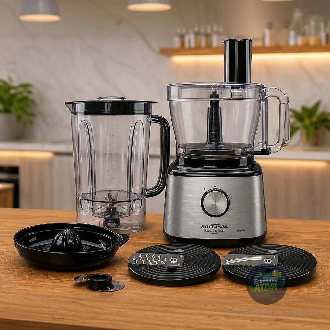 Multiprocessador Britânia 5 Em 1 Bmp2000 1300w Cor Prateado 220v