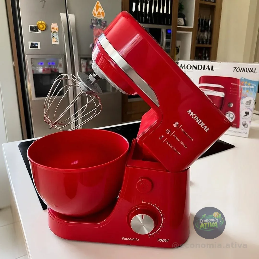 Batedeira Planetária Bp-03-r 12 Velocidades 700w Mondial Vermelho 127v