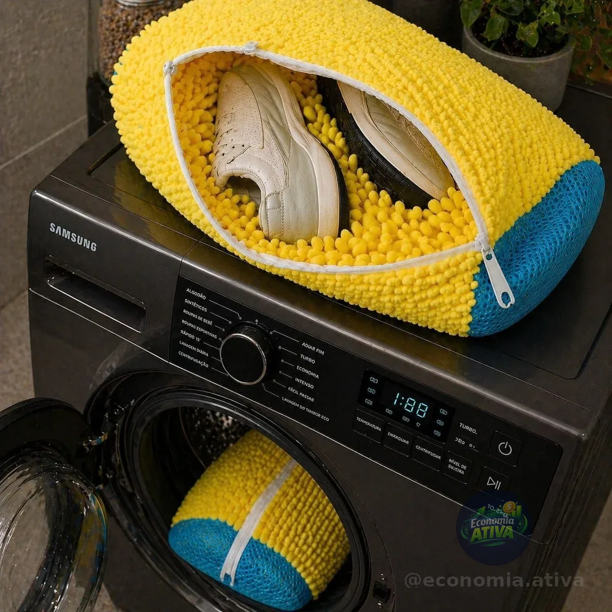 Kit 2 Sacos Lavagem Tênis Limpeza Sapatos Máquina De Lavar Qualidade Premium Shokki Outros