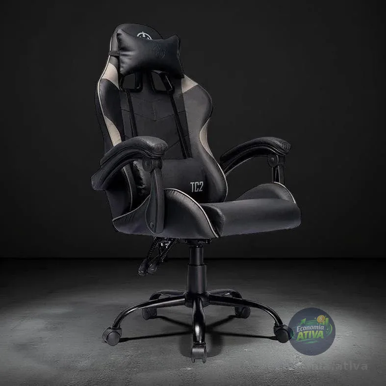 Cadeira Gamer Tgt Heron M, Preto, Tgt-hrm-bk02 Couro Sintético